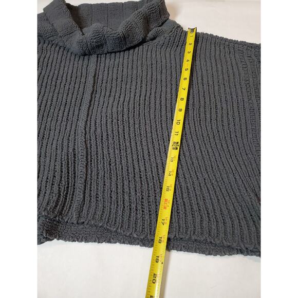 Free People Womens Medium Cowl Neck Sweater Cropped Slouchy By Your Side Gray - Picture 11 of 12